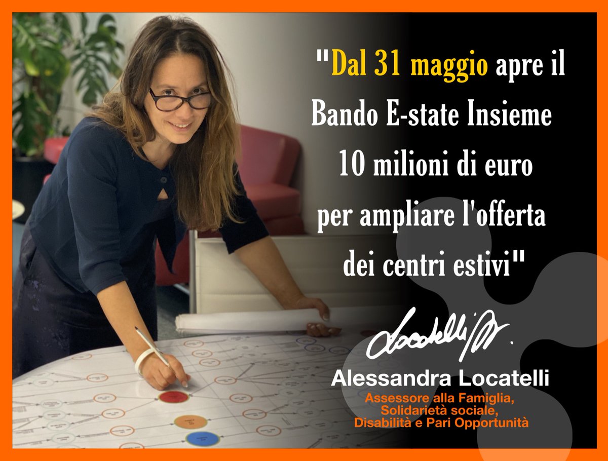 Ale_Locatelli_'s tweet photo. Aperto dalle ore 12:00 del 31 maggio il bando 'E-state insieme'. #RegioneLombardia stanzia 10 milioni per consentire ai #Comuni e agli #Ambiti di realizzare un programma di iniziative rivolte all'infanzia e all'adolescenza, da 0 a 17 anni tra il 21 #giugno e il 15 #ottobre. https://t.co/3CO5uJbgPC