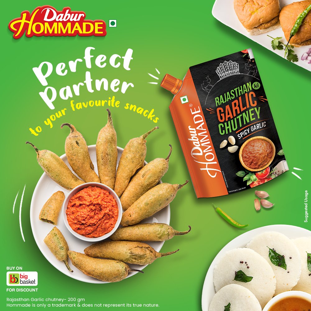 HommadeDabur's tweet photo. What are you snacking on today?
Don't forget to add Dabur Hommade Rajasthan Garlic Chutney with your snack to enhance the whole experience its flavourful texture and taste. Bring home the Dabur Hommade Rajasthan Garlic Chutney today!

#Dabur #hommade #rajasthangarlicchutney https://t.co/scMBrZlUGn
