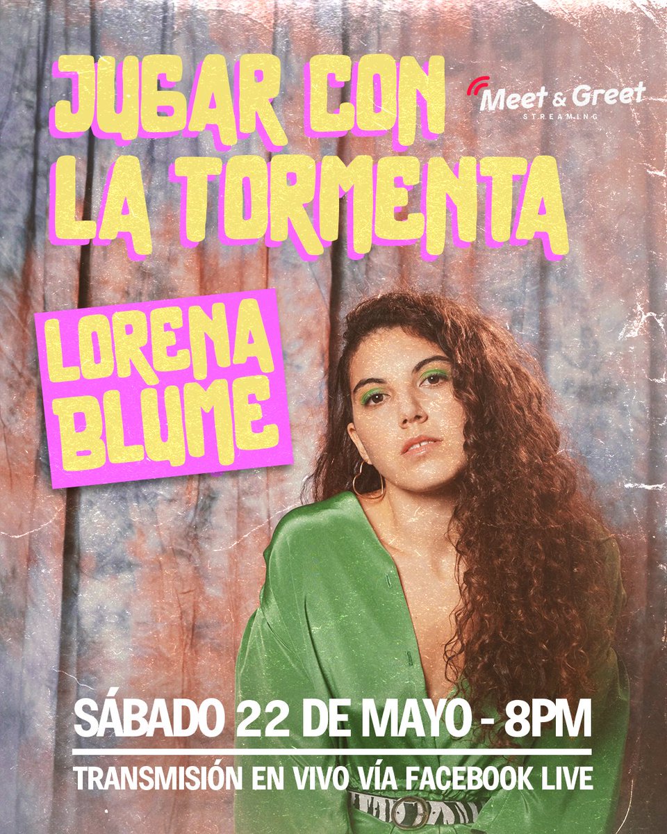 gonzfarfans's tweet photo. SABADO 8:00PM #MeetandGreet con la cantautora nacional @lorenablume, compositora del single #Mailof y el album #CucharaChueca (2018), figura destacada en la creciente escena musical local.
Únete: https://t.co/GIzFLeEN5q
JUGAR CON LA TORMENTA - Lorena Blume.
Conversa vía FB Live https://t.co/2VlufUoq3A