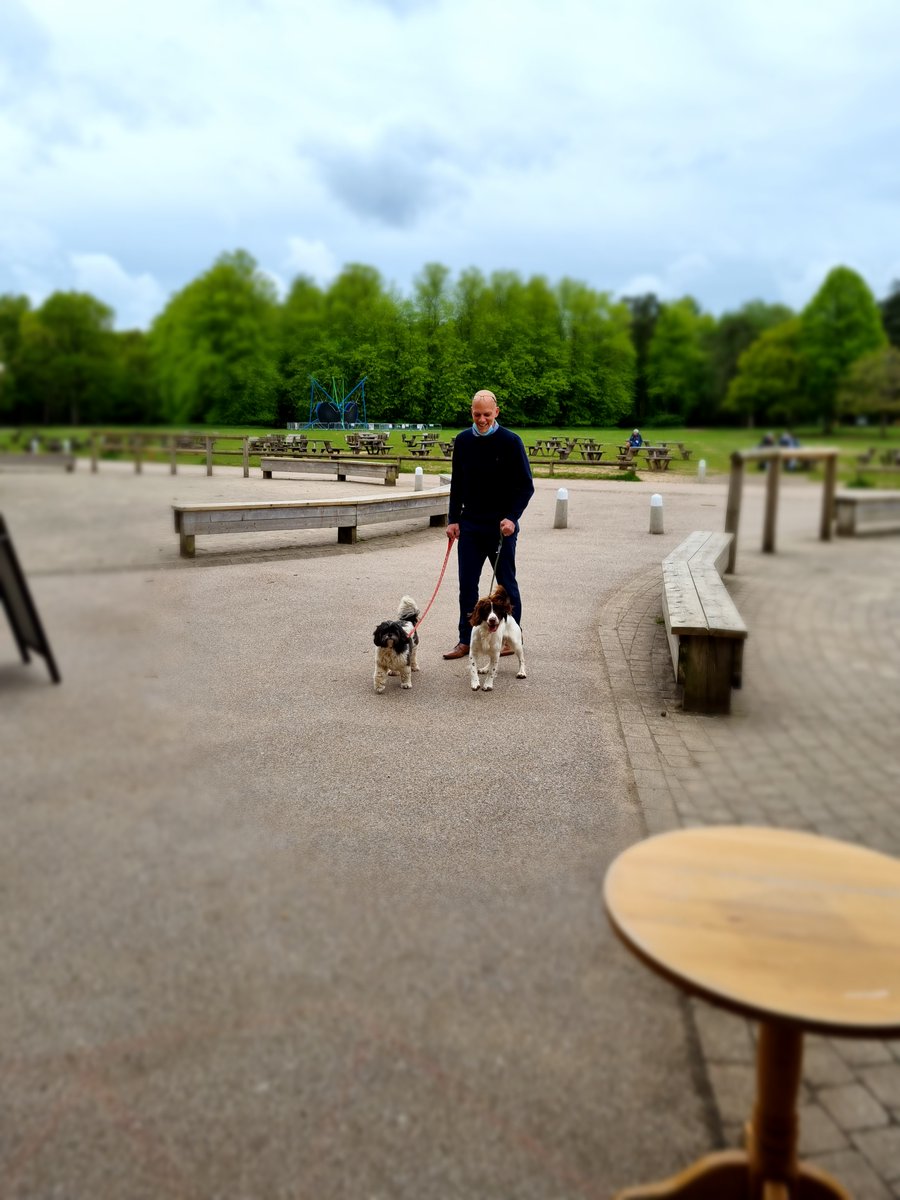 HighLodgeCafe's tweet photo. We had some special four legged tasters yesterday keeping senior operations manager @AdamBrough5 on his paws. 

Mabel approved of the @pieminister Heidi containing goats cheese. #plantbasedweek 

#TreePlanting https://t.co/BWXxkzeIRR