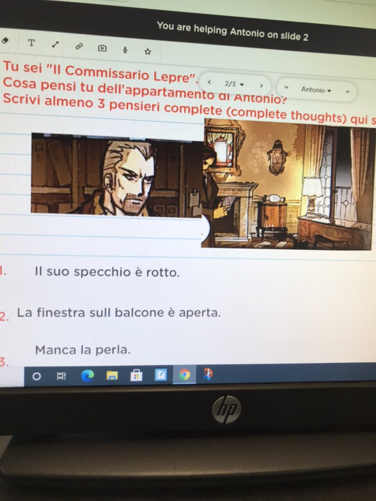 erin_elio's tweet photo. Nerding out with @Classkick to finish up our romanzo grafico in Italian 2 @almaedizioni #ilmisterodicasanova . I can check students’ work in real time, add corrections, share students’ work with the class and edit a slide immediately. https://t.co/pITkXti0Qb