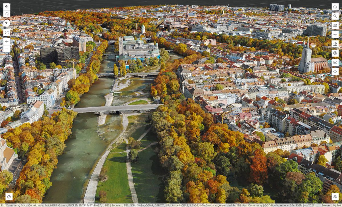 maptheclouds's tweet photo. Munich 3D, based on an extraordinary data set. 😍

Copyright: Hexagon AB / ESRI Images: Leica CityMapper-2 image processing: SURE, software developed by nFrames / ESRI

https://t.co/uDSADN8C5v https://t.co/QwldUVT7LQ