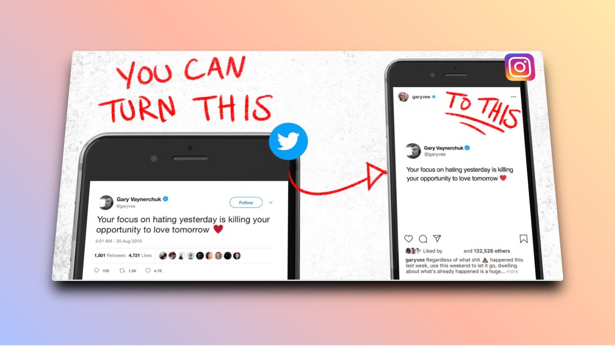 Tactic:Design people's tweets into Instagram photosStrategy:Set up a direct process in Bannerbear to take an image of a tweet in a folder, and transform it into an Instagram post. Sell these to any who wants to order.Tool to help: @bannerbearHQ
