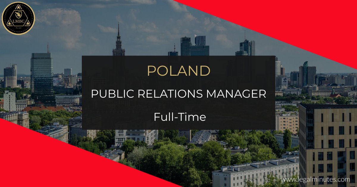 The LMBC has a full-time opening for Public Relations Manager role in Poland to join our multi-national & multi-lingual team.
#Poland #polandjobs #polandbusiness #recruitment #hiring #publicrelations #communications #team #careers #marketing #jobs #hr #jobsearch #humanresources
