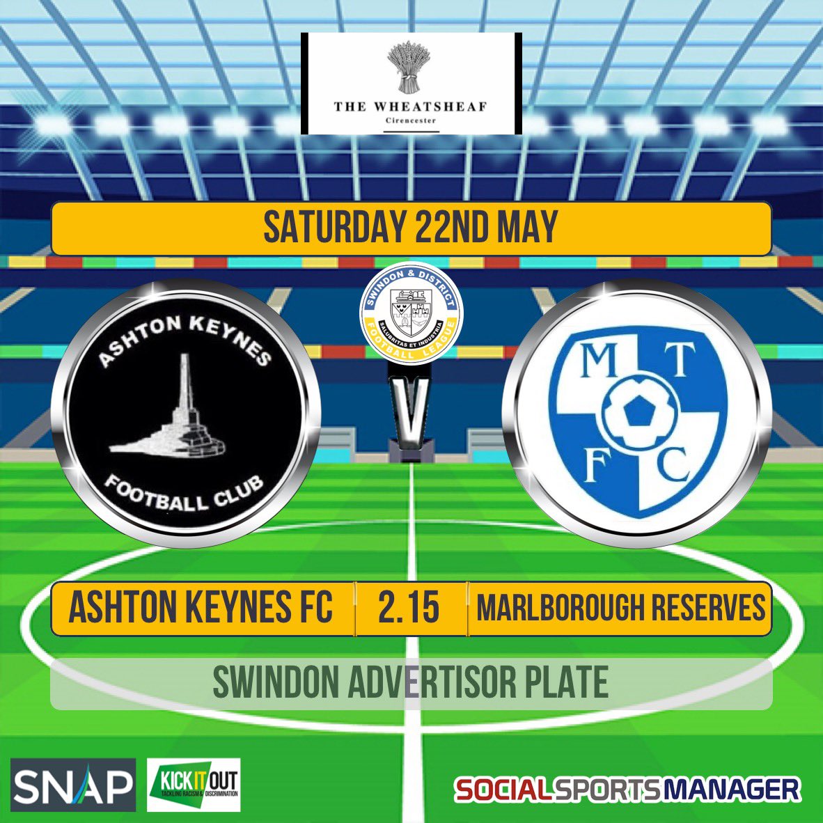 Ashton Keynes v <a href="/MarlboroughTnFC/">Marlborough Town FC</a> Res. Final day tomorrow, lads are chomping at the bit. <a href="/swindonadver/">Swindon Advertiser</a> plate, 2.15kick off at New College, let’s go! AKFC ⬛️⬜️ <a href="/sdflswindon/">Swindon&District Community FL.</a>  <a href="/WiltsCountyFA/">Wiltshire FA</a>