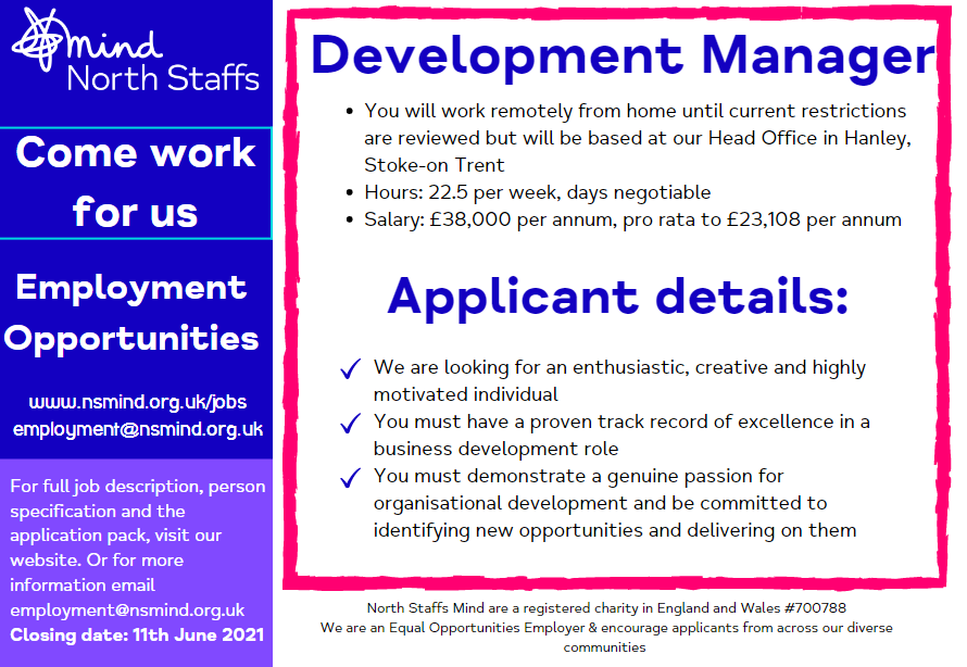 We have an exciting new opportunity for an experienced Development Manager. 
Reporting to the CEO, you'll be coordinating our fundraising, new business, commercial services &amp; service development functions.
Find out more about this role &amp; how to apply here:
nsmind.org.uk/docs/Developme…