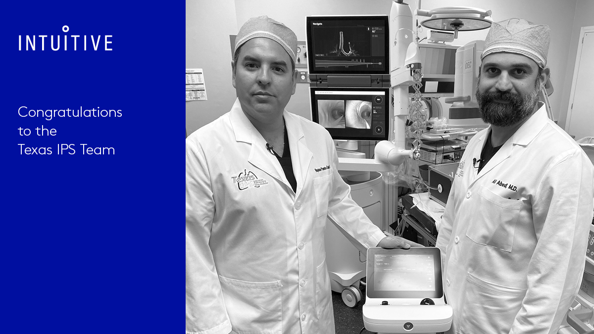 Congratulations to <a href="/DocAbedi/">Ali Abedi MD FCCP DAABIP</a>, Dr. Napoleon Puente Cuellar and the <a href="/Texas_IPS/">Texas IPS</a> team on completing 100 #IonbyIntuitive cases at Methodist Hospital. We're very fortunate to support you in the fight against #LungCancer.