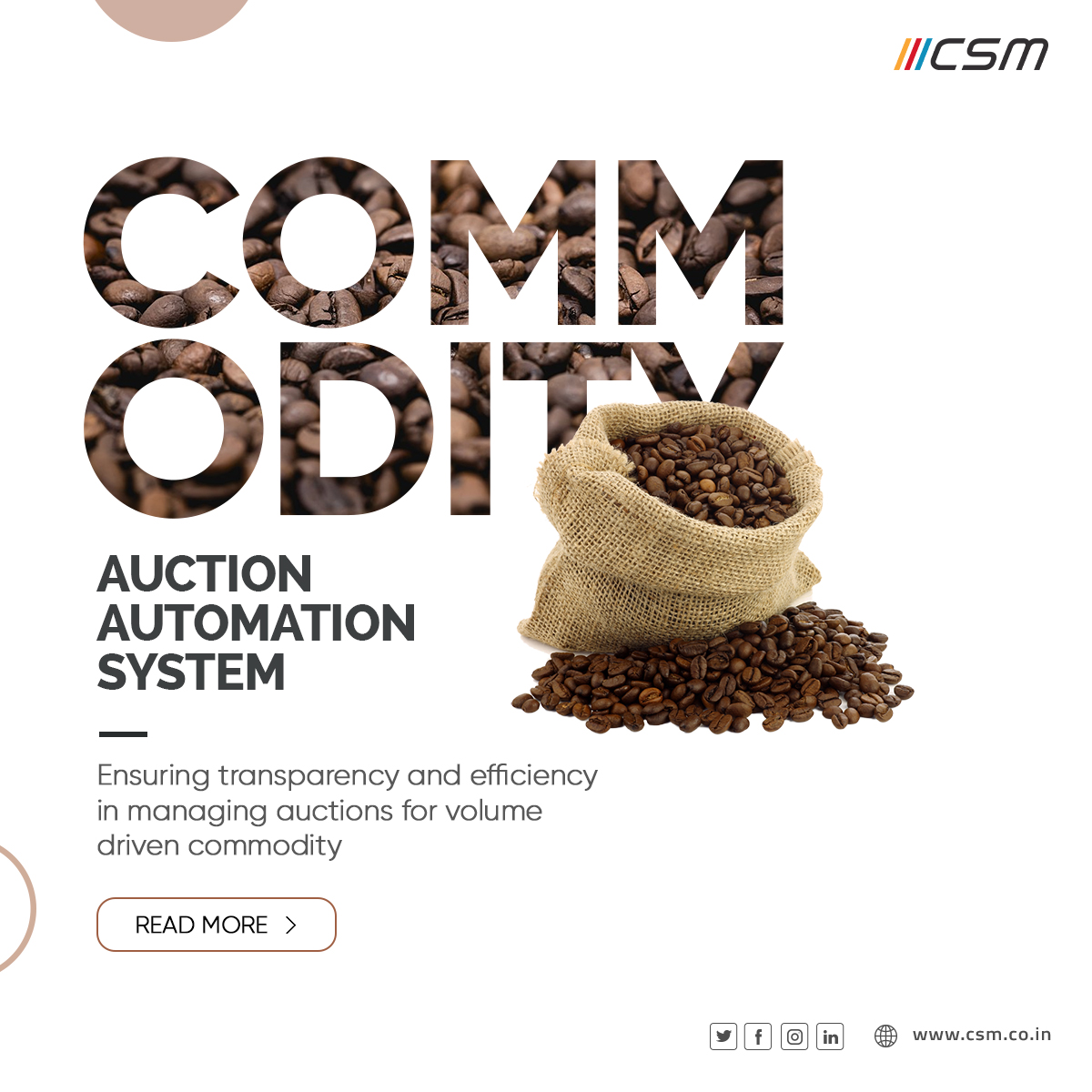 CSMTechnologies's tweet photo. An ICT based robust e-auction platform dedicated to volume driven commodity sale will ensure transparency and efficiency to all the stakeholders. CSM’s commodity auction automation system does just that.

Read more here: https://t.co/YIWuLH3o4U
#commodityauction #eauction https://t.co/CVed2qme9R