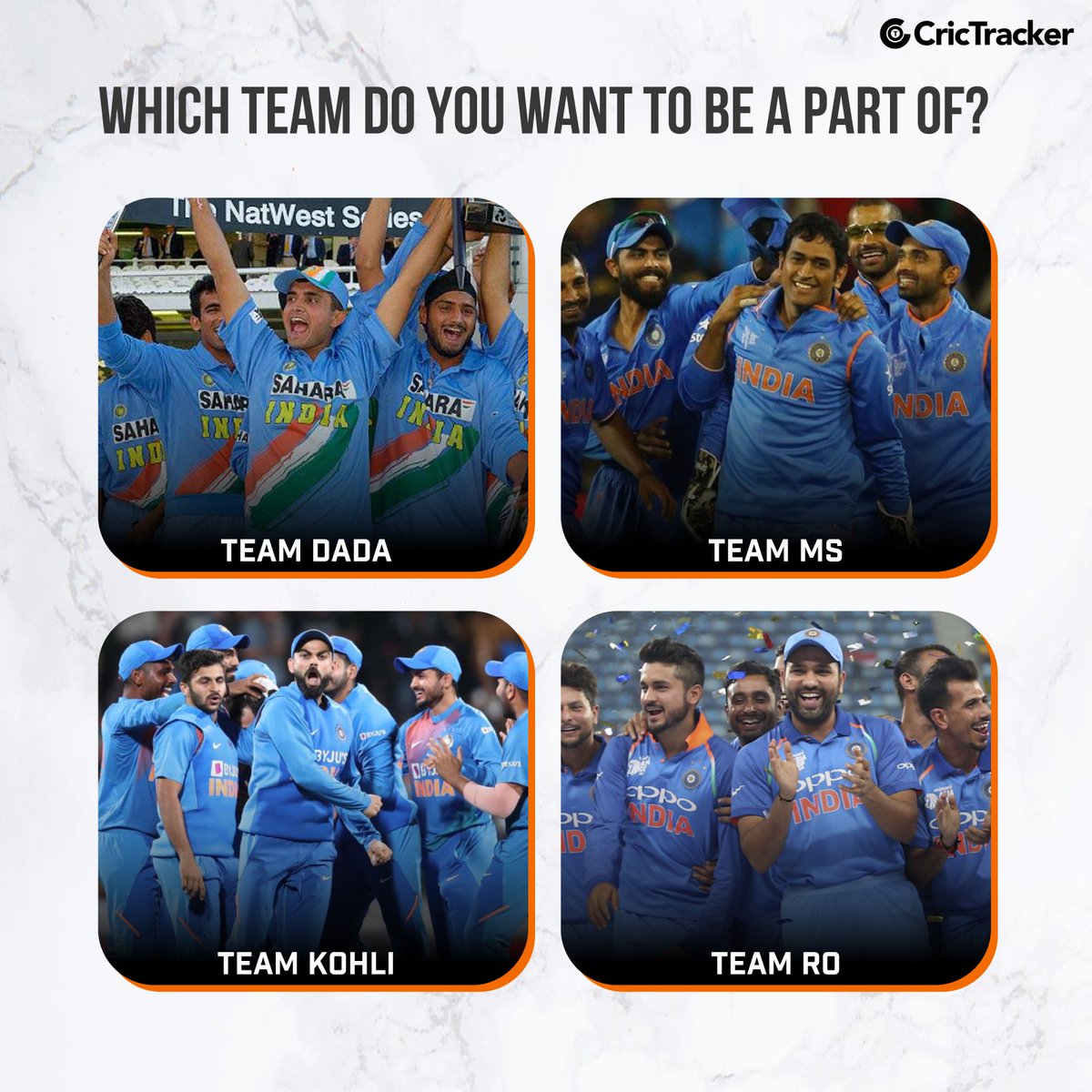 Cricketracker's tweet photo. Which team do you want to be part of?🤔🏏 https://t.co/ZHPaYG16ZP