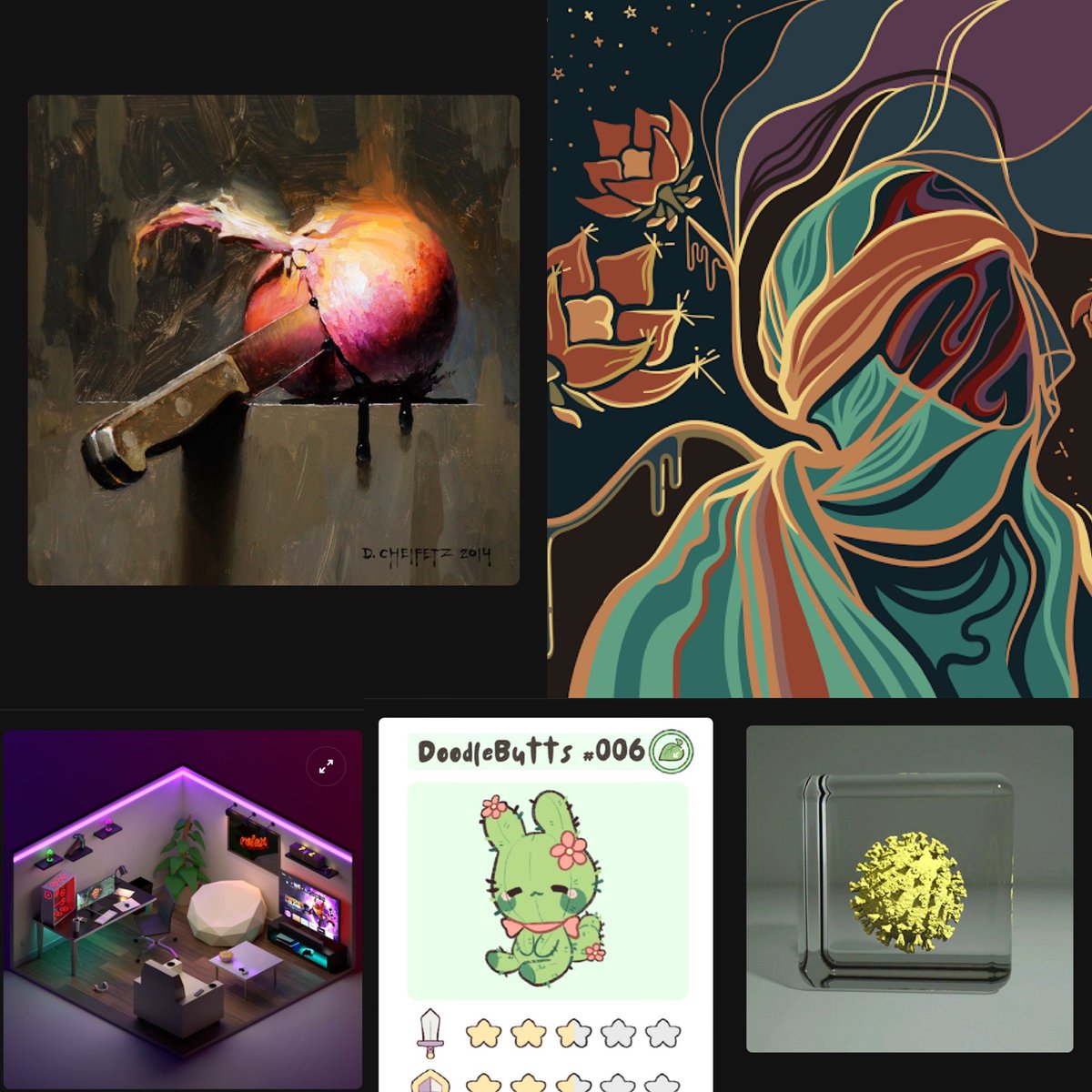 VashVendar's tweet photo. My NFT collection.  It’s slowly growing.  #chibi #nft #design #artoftheday #art #rarible #artwork #ethereum #gamer #blender #eevee #artofinstagram #blockchain #designinspiration #picoftheday #love https://t.co/OSmHiwP2Ba