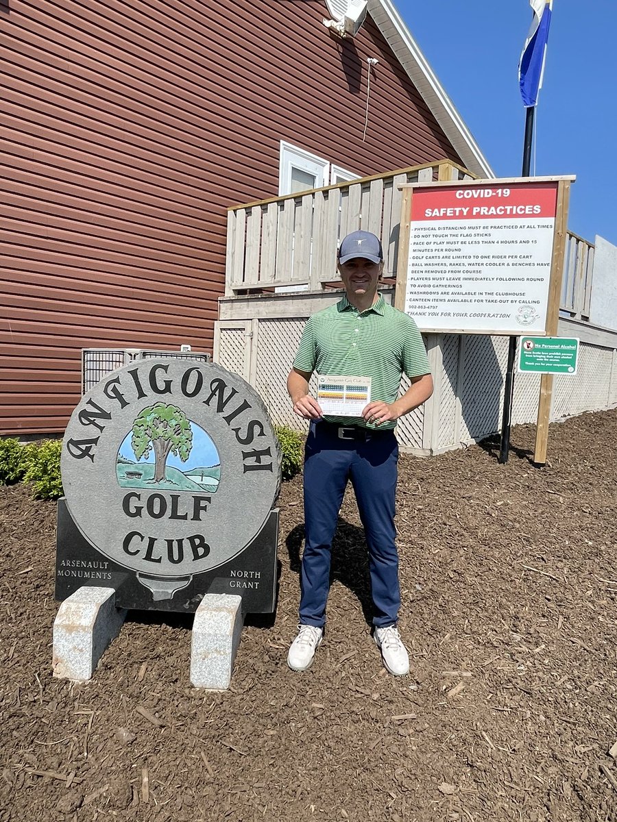 brian_affleck's tweet photo. 🚨COURSE RECORD🚨 Eric Banks shoots a 9 under par 63 this morning @AntigonishGC. @SashoMacKenzie @TheStackSystem @EricBanks19 @islandgreenpod https://t.co/NxdTxNkPlI