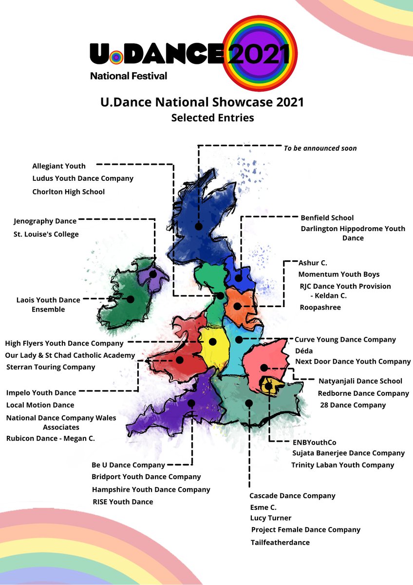#UDance2021 National Showcase lineup announced!🎉

Congratulations to all who entered U.Dance Regional Platforms this year.

The panel selected these entries to represent their region at the U. Dance National Festival 2021, 16-18 July. More info coming soon!