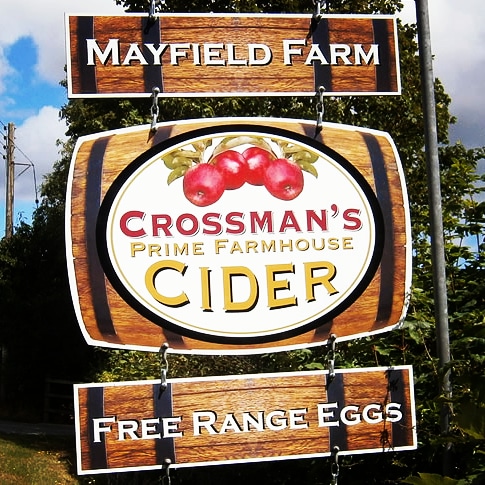 As a fully working farm, or shop also sells:
• Fresh Free Range Eggs
• Farmhouse Cider
• Bottled Cider
• Variety of cheeses (Times Past Dairy)
• Best Back Bacon
• Apple Juices
• Oak Barrels (Whisky casks)
• Oak Planters (Recoopered whisky casks) 
• Muti Purpose Compost