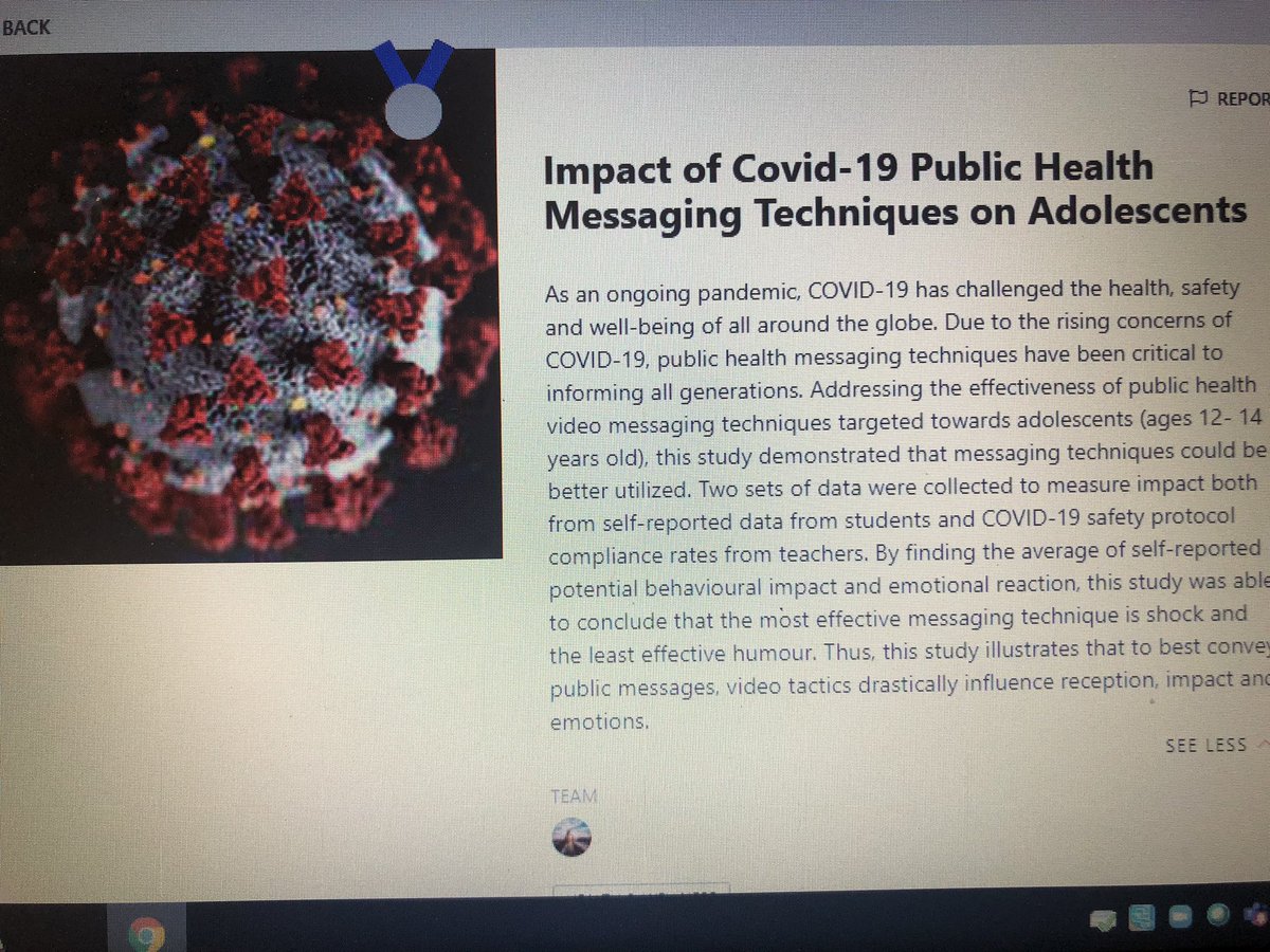 Congratulations Rowan for winning the Silver Excellence award at the National Science Fair! We are so proud of you! Way to go!