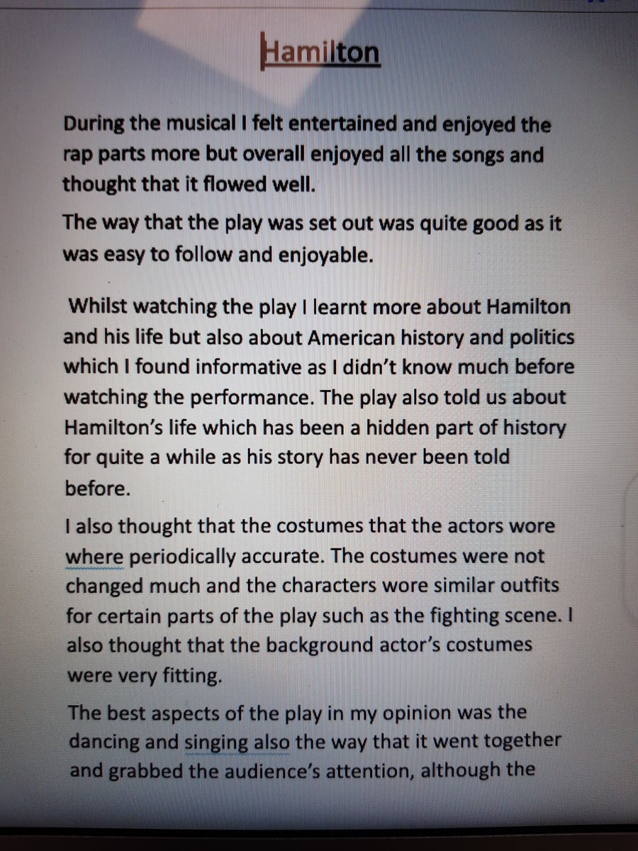 Here's one of our KS4 sudents Musical review of Miranda's 'Hamilton'. Well done, Erin! <a href="/WestKirbySchool/">West Kirby School</a>