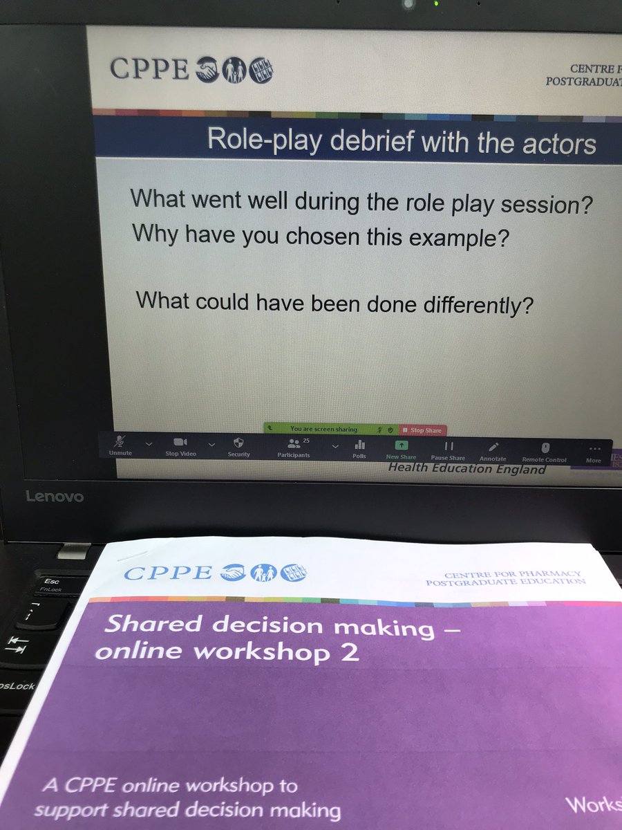 Really good Shared Decision Making workshop today with <a href="/DebbieNeedham8/">Debbie Needham</a> <a href="/CPPEPCPEP/">Primary care pharmacy education pathway 💙</a> 
Our medical actors add so much for our learners.
#twoexperts