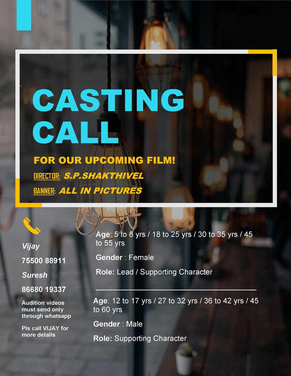 DirSPShakthivel's tweet photo. #Castingcall #MynextMovie https://t.co/vj6i30uADA
