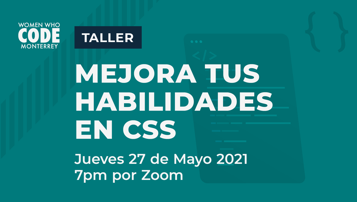 techfemmty's tweet photo. 🖥️ Mejora tus habilidades en CSS
Jueves 27 de mayo, 7pm
Taller gratuito en línea
✅Registro https://t.co/MoOGh77bAw

Únete para aprender a escribir mejor CSS utilizando algunas de las mejores prácticas como organización, código reutilizable, técnicas avanzadas y más. https://t.co/yudwZnr6zC