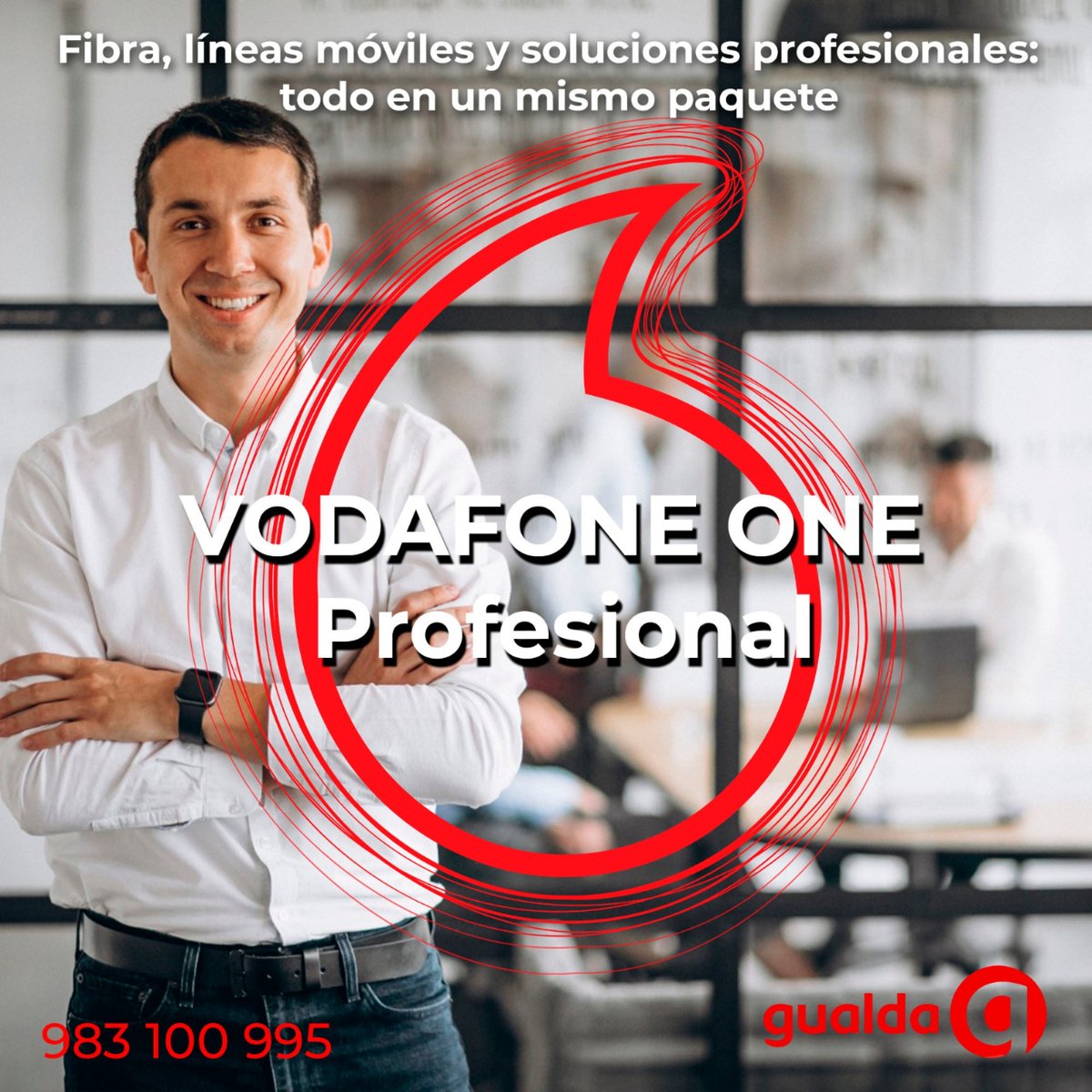 GualdaCom's tweet photo. Fibra, líneas móviles y soluciones profesionales: todo en un mismo paquete, ajustado a tus necesidades y con la experiencia de Vodafone.
¡One Profesional es la solución perfecta para tu negocio!

☎📞¡Cuéntanos! 983 10 09 95
➡https://t.co/czKPTUypyp https://t.co/jxxyuwirdq