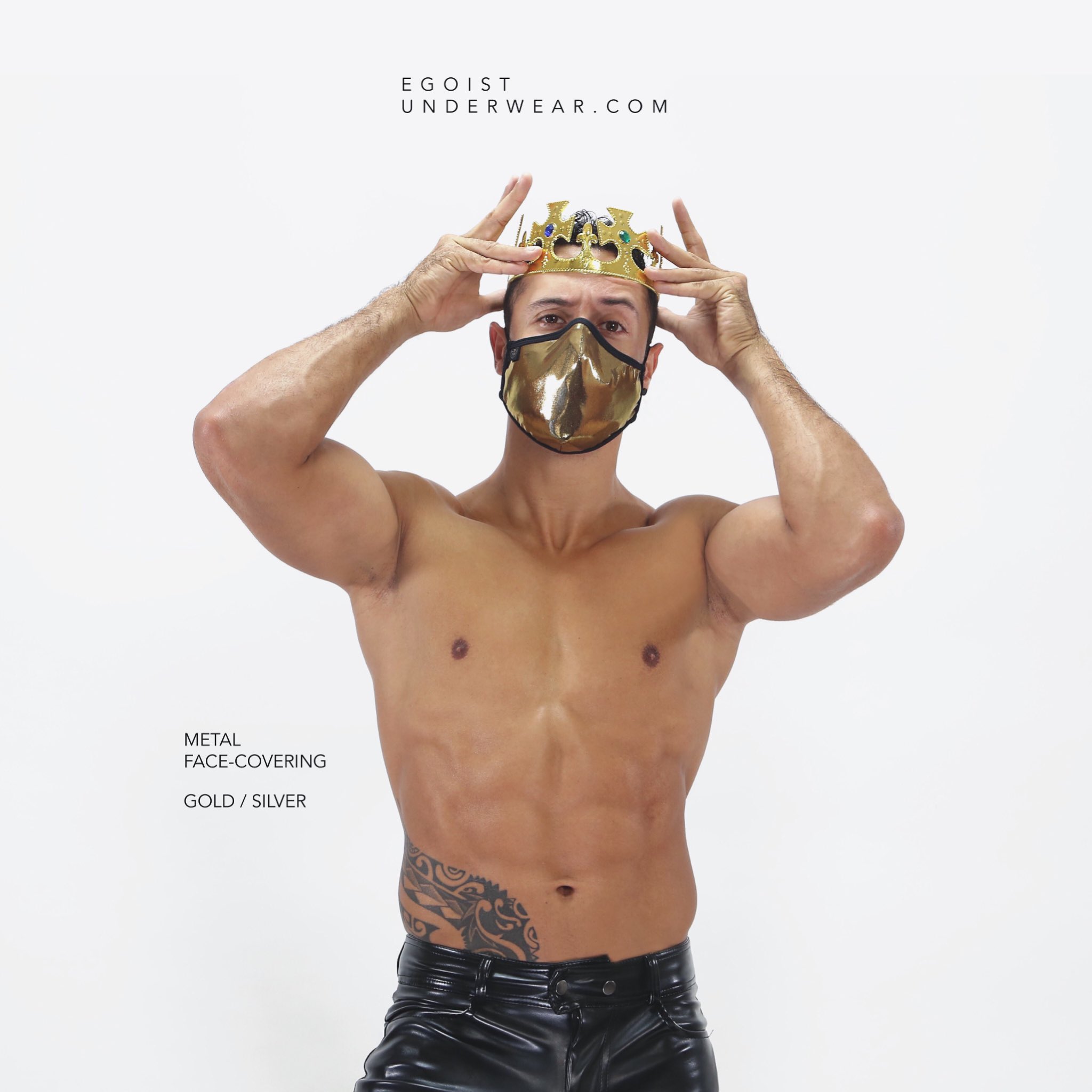 Egoist Underwear on X: Crowns up, it's Friday 👑   Metal mask comes in Gold or Silver #mensfashion #chicago #boystown #mask  #masks #facecovering #facemask #tgif #metallic #gay #facecoverings #gold  #crown #gaycircuit #circuitparty #