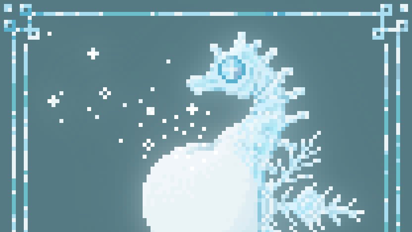 Clef_de_Saul's tweet photo. Hi !
It's not the right day, but it's ok :P Cause it was fun !
Here my #pixel_dailies #ElementalCreature
A snow seahorse❄️
@Pixel_Dailies #pixelart https://t.co/vRGIexbx2i