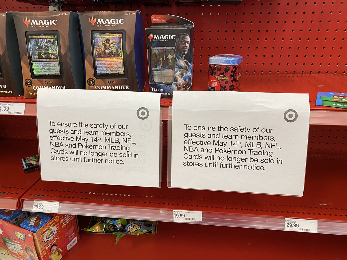 chuggaaconroy's tweet image. Hey, scalpers! Whenever you walk by these signs, I want you to remember that you did this to yourselves. And to every kid who wanted to play a fun card game.