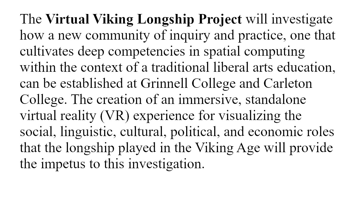 1/6 We're thrilled to present the #digitalhumanities “Virtual Viking Longship Project” w/ <a href="/doktorfrag/">David Neville, PhD, MS</a> + <a href="/TimothyDArner/">Timothy D. Arner</a> + <a href="/meDHieval/">Austin Mason (@meDHieval@mstdn.social)</a> at the #iLRN2021 Project Showcase. Access our showcase exhibition (w/ video, 3D model, and images!) on the FrameVR platform: framevr.io/ilrn2021-showc…