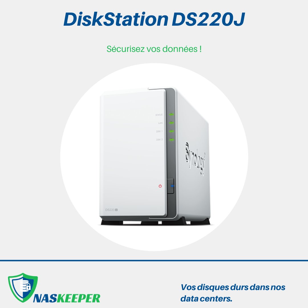 #DS220j de <a href="/Synology/">Synology Inc.</a> est un #NAS à 2 baies.
#cloud privé pour #stocker et #partager des #photos, des #videos et des #documents.
Contactez <a href="/NasKeeper/">NAS Keeper</a> pour mettre en place le votre dans un #DataCenter