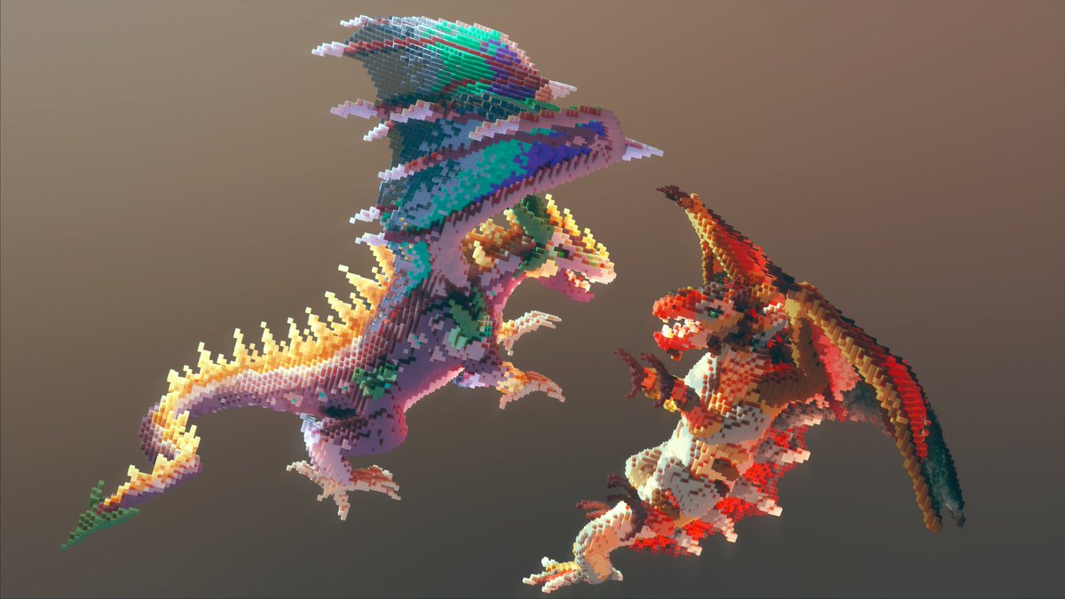 Two dragons - created more than 2 years ago🐉
Created by <a href="/lutysek/">lutysek</a> &amp; <a href="/TheErikCZ/">Erik</a> 
Render: @LordKingCrown 
~~~~~~
#Minecraft #minecraft建築コミュ #Minecraft軍事部 #Minecraftbuilds