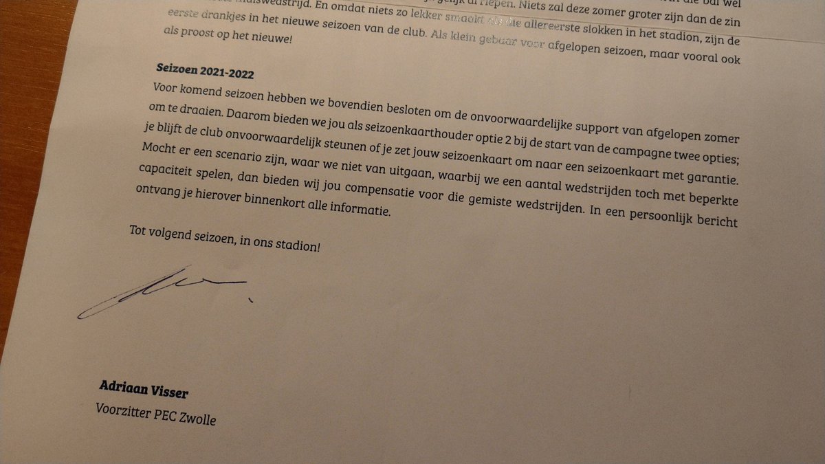 Onvoorwaardelijk blijft onvoorwaardelijk! Bewust voor gekozen destijds en dat blijft zo.