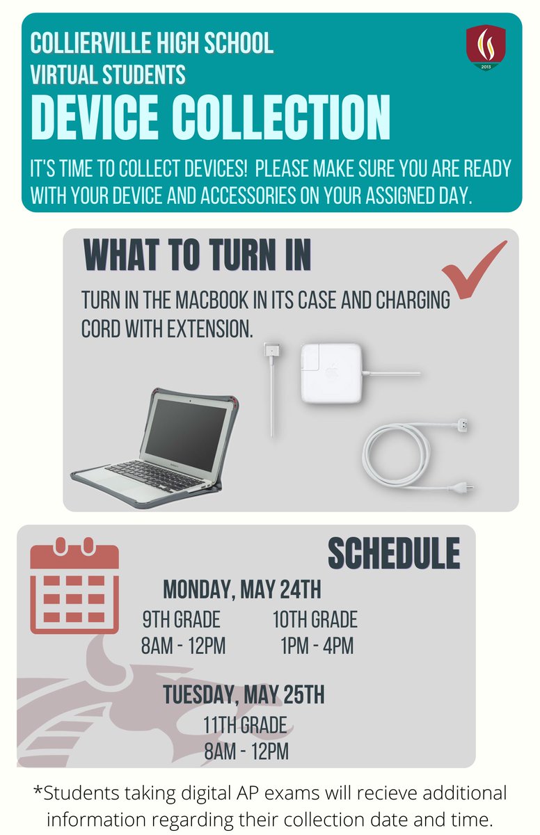 Cville Technology (@techtheville) on Twitter photo CVA High School Families- Don't forget that device collection is next week! Make sure you are ready by reading the instructions. 👇 See you all soon! <a href="/cville_schools/">Collierville Schools</a> <a href="/teachtheville/">Teach the Ville</a> <a href="/CHSDragons/">Collierville High</a> CVA High School Families- Don't forget that device collection is next week! Make sure you are ready by reading the instructions. 👇 See you all soon! <a href="/cville_schools/">Collierville Schools</a> <a href="/teachtheville/">Teach the Ville</a> <a href="/CHSDragons/">Collierville High</a>
