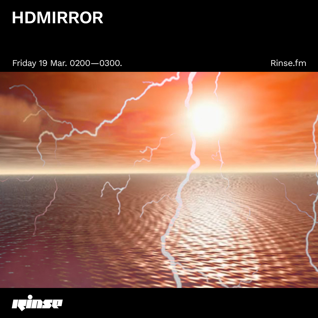 Up next at 2AM it's <a href="/HDMIRROR/">HDMIRROR</a> live on rinse.fm/player &amp; 106.8FM

#RinseFM