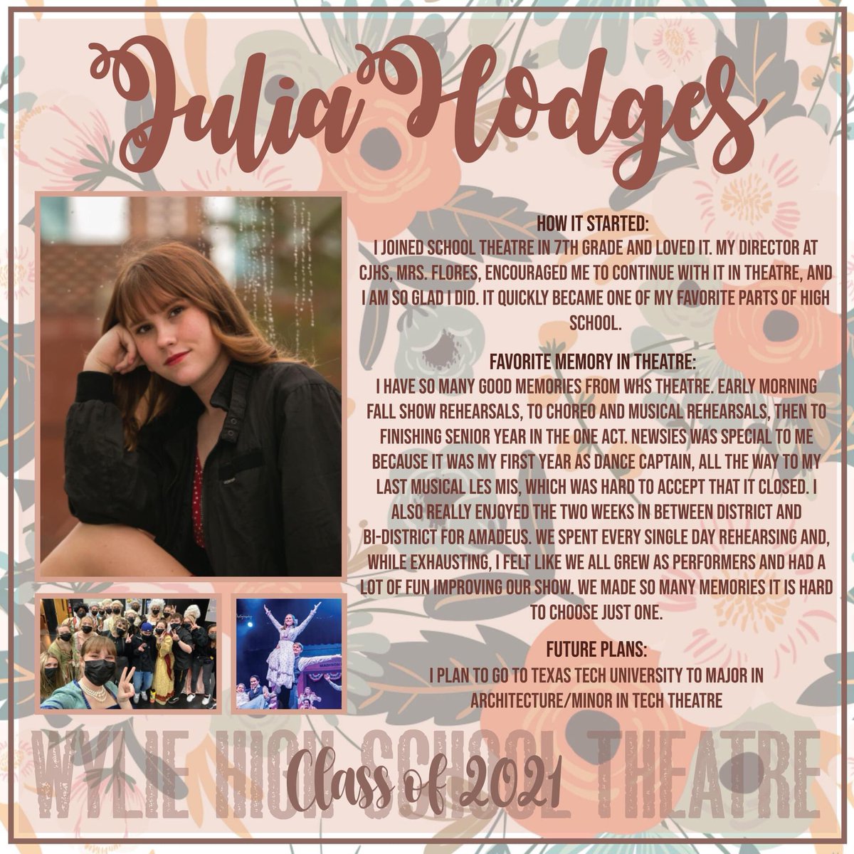 Our #seniorspotlight today is Julia Hodges!