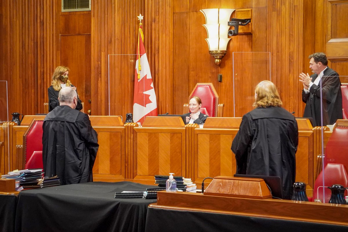SCC_eng's tweet photo. Justice Abella leaves the #SCC courtroom for the last time. The Court’s longest-serving current member will continue to work on judgments for cases she heard before retiring, effective July 1. All the best Justice Abella! #judges #cdnlaw https://t.co/KWm6RMKU2M
