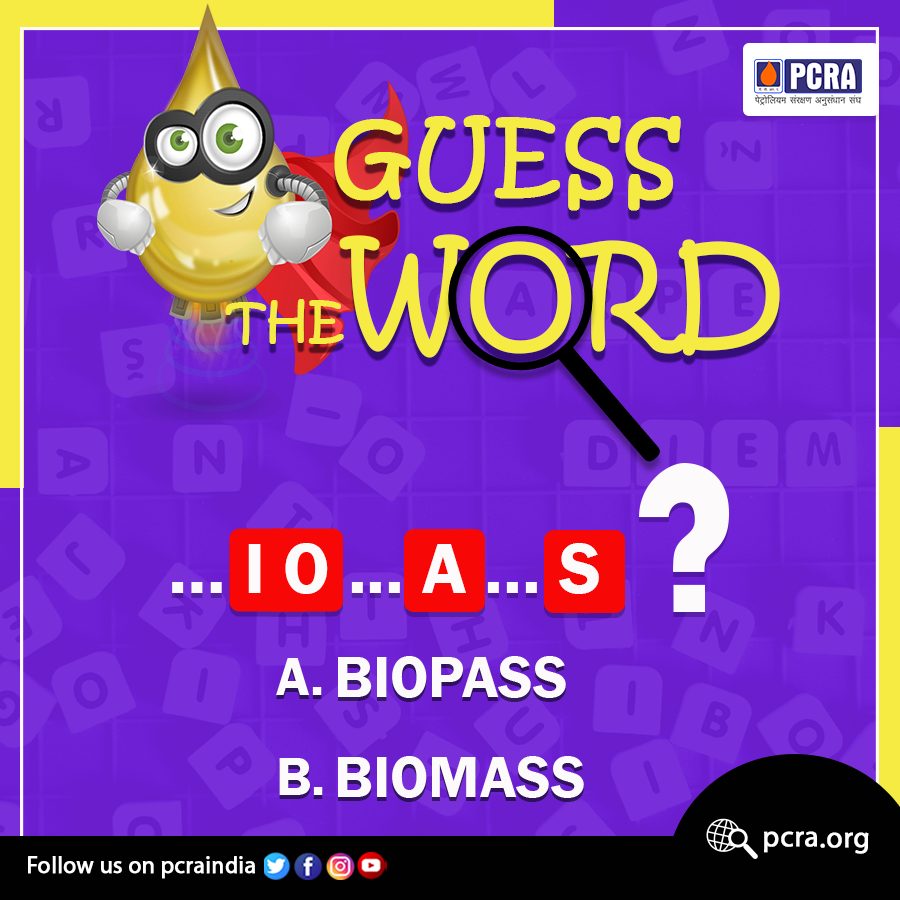 pcraindia's tweet photo. Choose the correct option and let us know your answer in comments &amp; win 𝐞𝐱𝐜𝐢𝐭𝐢𝐧𝐠 𝐩𝐫𝐢𝐳𝐞𝐬. Make sure you answer between 8 am &amp; 12 midnight. Remember to mention the hashtag #GuessTheWord &amp; tag your friends T&amp;C:https://t.co/SbURDCetQc #PCRA #ConserveFuture #ContestAlert https://t.co/rLtQo0zfJ4