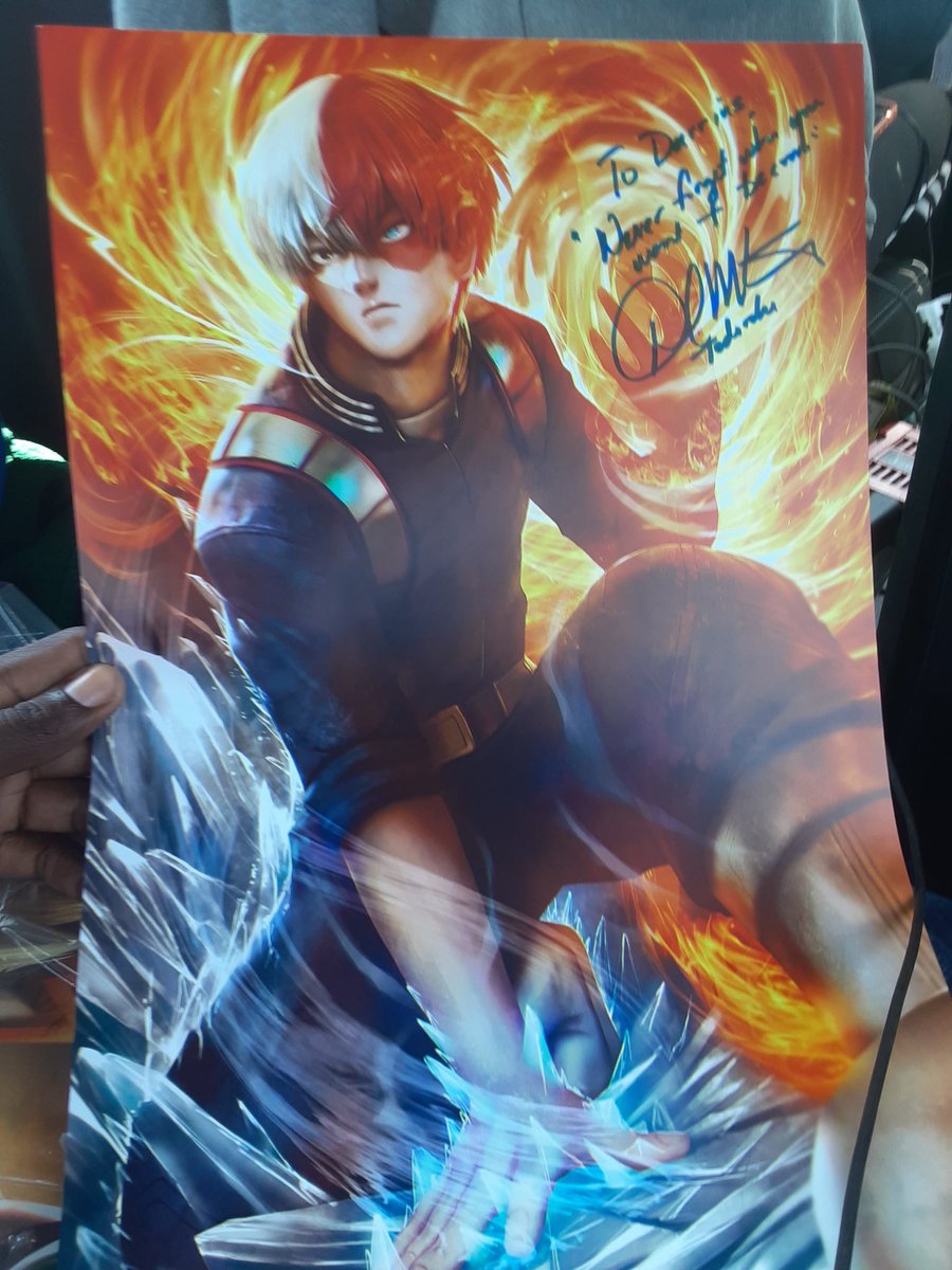 This is the best day ever I met <a href="/DavidMatranga1/">David Matranga</a> and got a autograph #SHOTO #todoroki #DavidMatranga #MyHeroAcademia