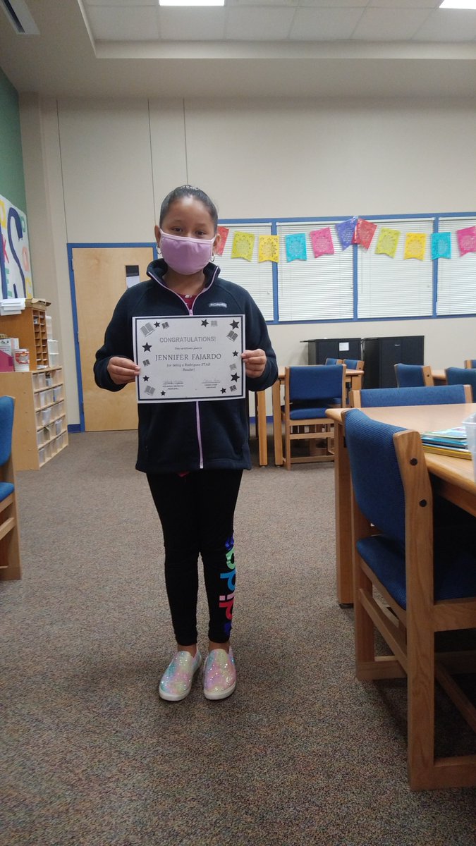 AvenJLH's tweet photo. @RodriguezESISD @MatsRead #SeguinReads #MatadorsRead #BetterTogether The 5th Grade STAR Readers for our 3rd 9 Weeks Grading Period are Jennifer Fajardo and Nehemiah Rico (not pictured).  We are so proud of our amazing students and all the books they are reading! https://t.co/eInZkSvZuK