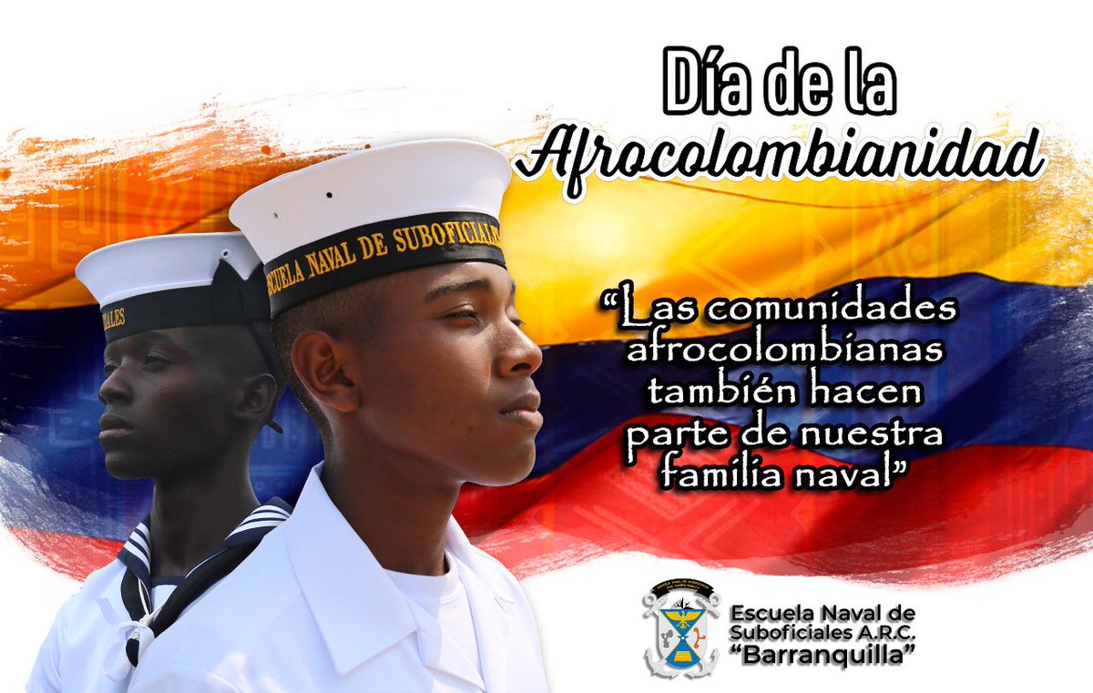 EscuelaSubNaval's tweet photo. 🇨🇴 Las comunidades afrocolombianas también hacen parte de la #FamiliaNaval de la @ArmadaColombia 💛💙❤️. #Afrocolombianidad https://t.co/gnqnNiLYWR