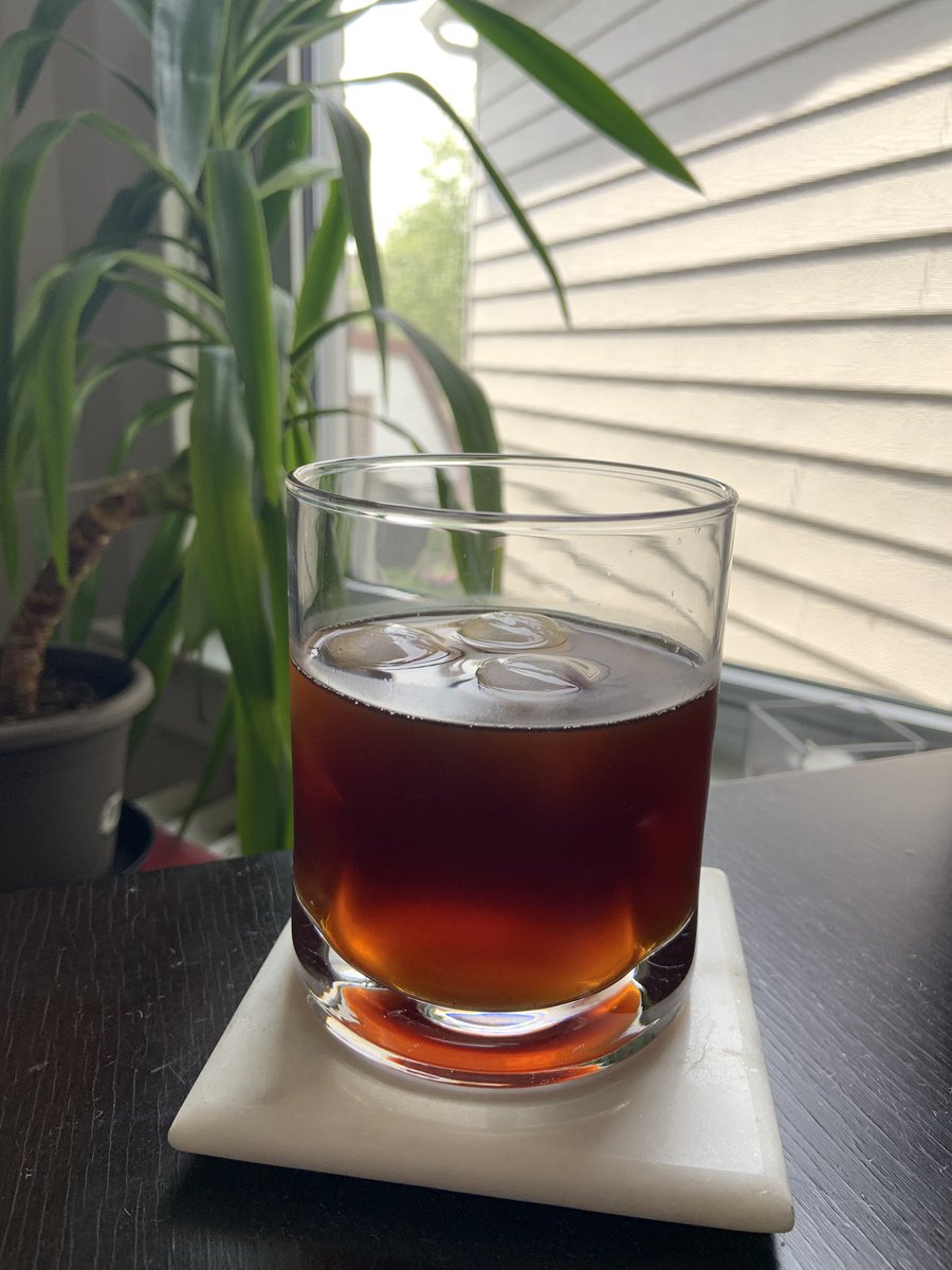 taliavanE's tweet photo. My heart attack-inducing first attempt at making cold brew. Note to self: use much less coffee concentrate next time https://t.co/EYSvC2XmYQ