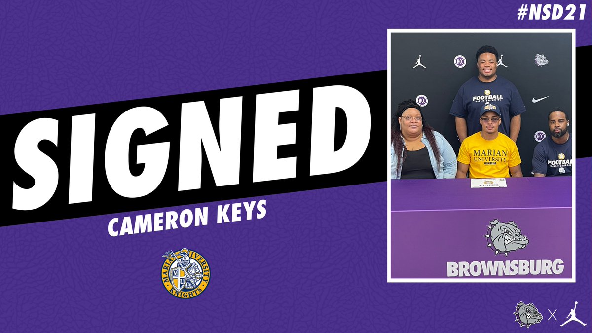bhsdogs's tweet photo. 🐶➡️ SIGNED. 

Cameron Keys will continue his football career for Marian University! 

#BulldogTough https://t.co/RyDPVloX8K