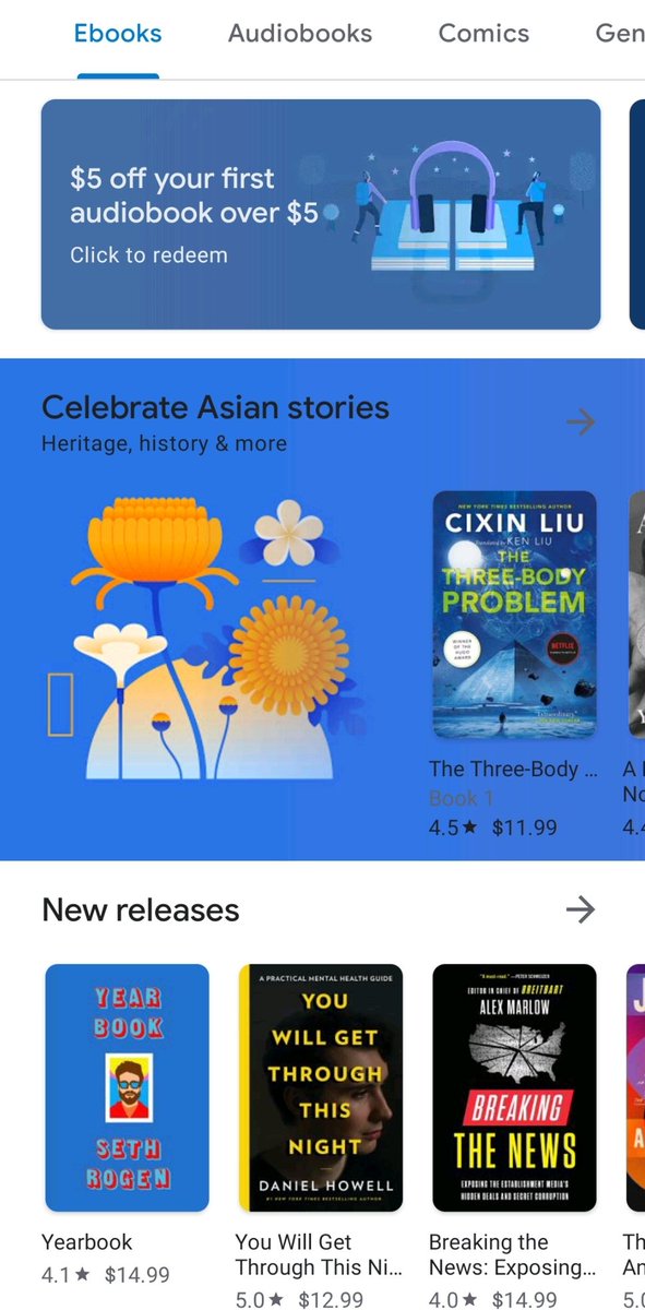 emigre's tweet photo. @kyliu99 The Three-Body Problem on Google Play's homepage! https://t.co/uke30ycbxp