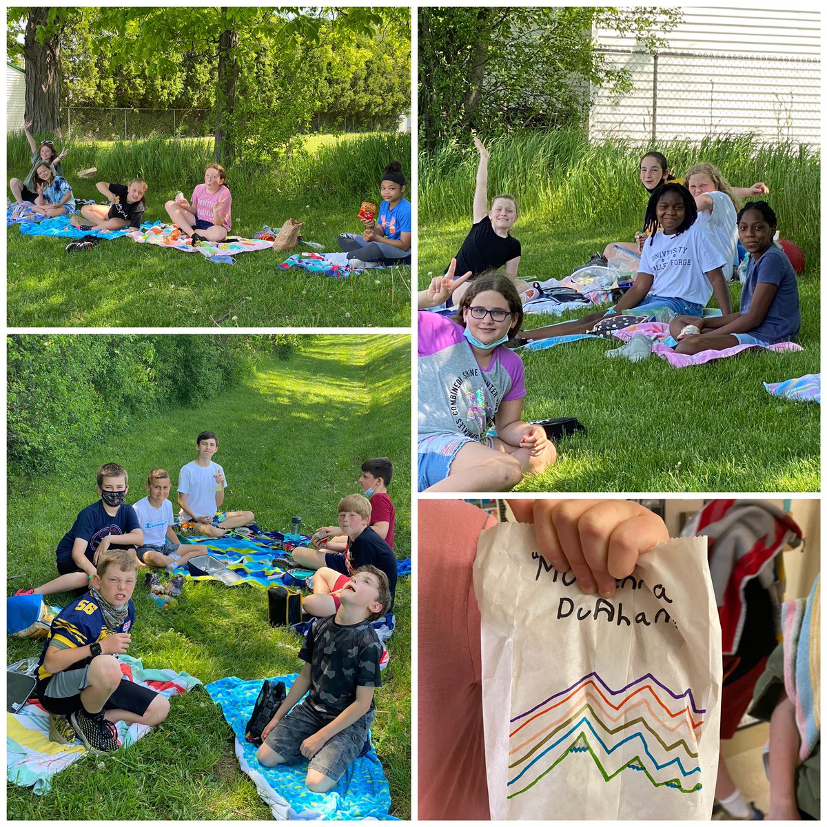 When your student is so excited about the pretend field trip, they decorate their bag lunch with our class symbol - mountains! These 5th graders  haven’t been on a “field trip” since 3rd grade! They earned it! ⛰☀️ #keepclimbing @Sdunhamwgms <a href="/WestGeneseeCSD/">West Genesee Schools</a>