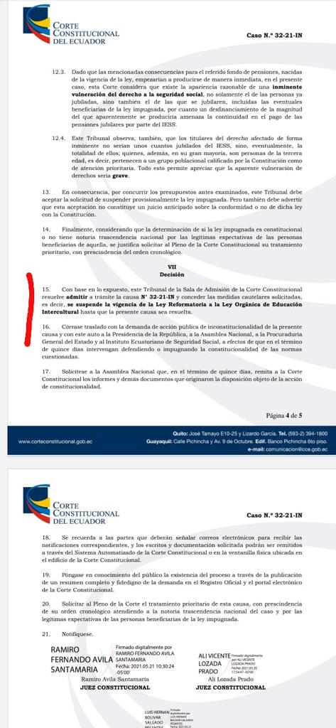 WilmerSantacru3's tweet photo. LOEI aprobada por:
1.- La Comisión de Educación
2.- Pleno de la Asamblea
3.- Presidente Moreno
4.- Inscrita en el Registro Oficial
HA SIDO SUSPENDIDA SU VIGENCIA POR UN JUEZ CONSTITUCIONAL!
Continúa la burla y el maltrato a las Maestras y Maestros del país!
#DespiertaMagisterio https://t.co/1wHB5WBtit