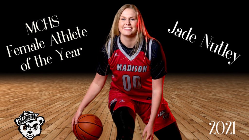 Madison Lady Cubs Basketball (@madisonladycubs) on Twitter photo Congratulations to <a href="/jade_nutley/">Jade Nutley</a> on being selected as the MCHS Female Athlete of the Year‼️🏀🐻 Congratulations to <a href="/jade_nutley/">Jade Nutley</a> on being selected as the MCHS Female Athlete of the Year‼️🏀🐻