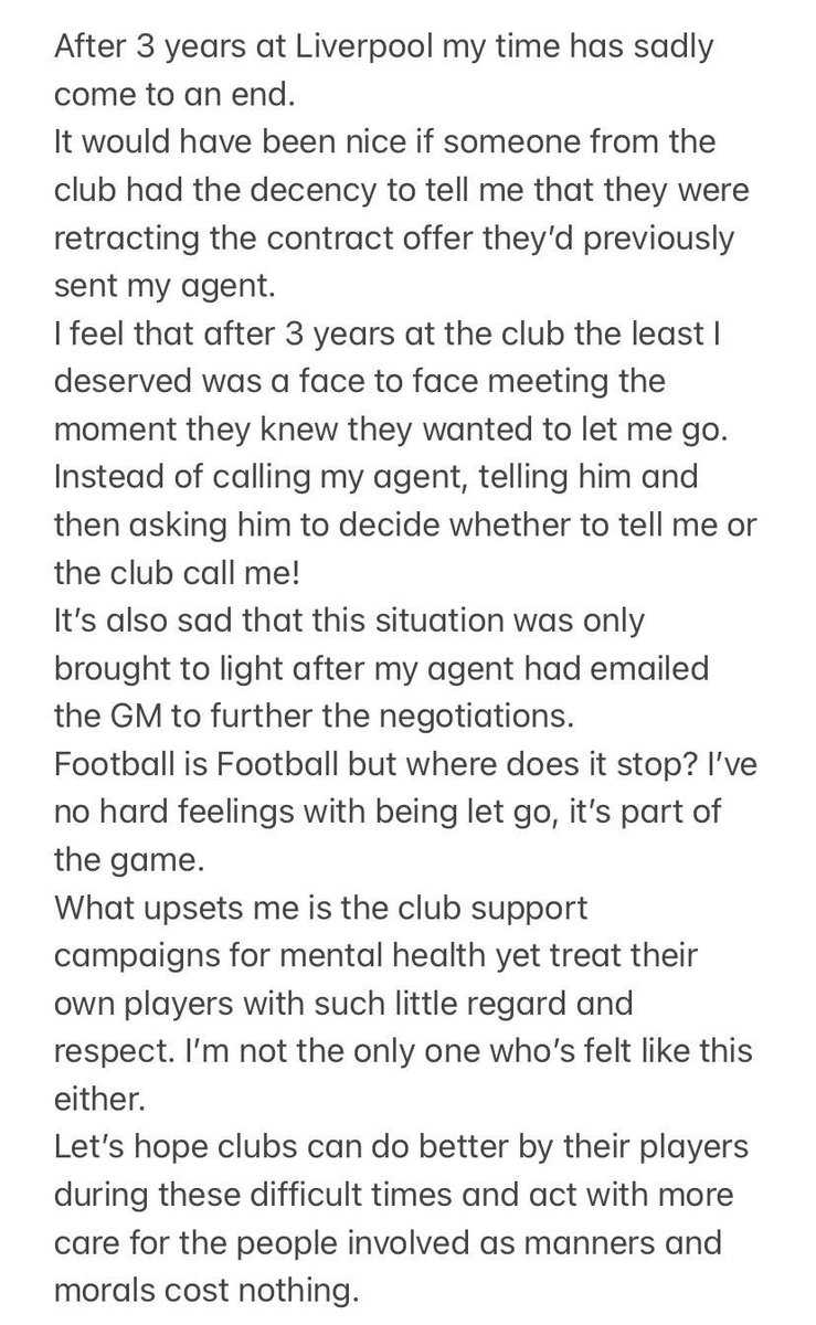 kirsty_linnett's tweet photo. My time at Liverpool has come to an end... I have seen a lot of similar experiences to what I have explained below in women’s football recently. Something needs to change, people need to be treated better, it’s not good enough. https://t.co/jkzqcuf1ww