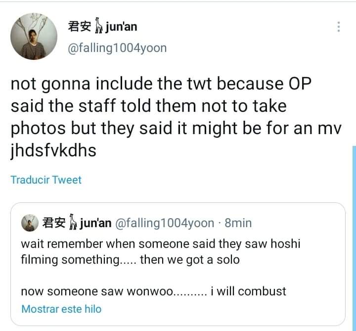 Wooahae_svt's tweet photo. Ok pero recuerdan que una carat vio a Wonwoo rubio grabando en un restaurante?!?!?

I'm voting for @pledis_17 for #BBMAsTopSocial https://t.co/BElAuA3jpi