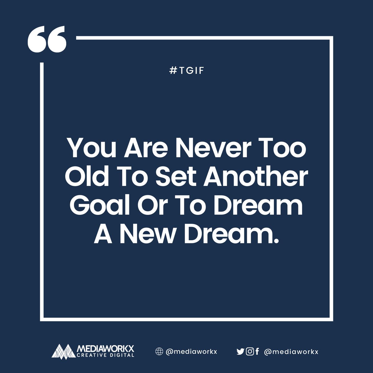 MediaWorkx's tweet photo. Never say never💡now is the best time to begin.

for more info, send us a direct message or visit: https://t.co/K5LRgvuP7O #TGIF #DigitalMarketing #Advertising #Branding #WebDevelopment #GraphicsDesign https://t.co/Gf5XJc57vJ