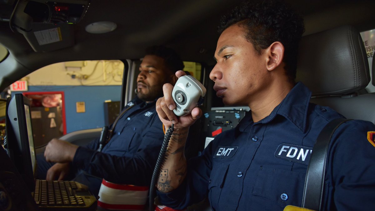 joinFDNY's tweet photo. Our celebration of #EMSWeek continues today with a spotlight on #Station44 #EMTs Martell Rolan and Jordan Tymony. Read about why these two young heroes decided to work for the largest, most highly-trained #EMS in the world at https://t.co/32lcqy90oE. #FlashbackFriday #FBF https://t.co/bqkHeQtZtI