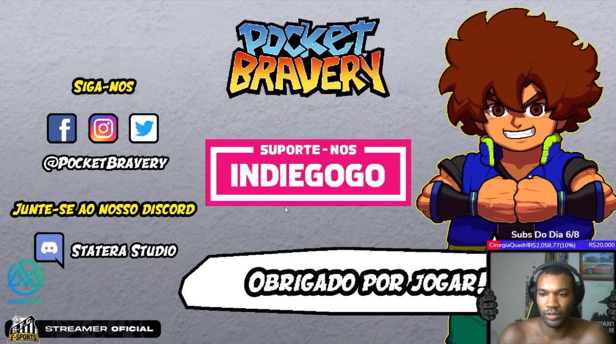 DucktoryT's tweet photo. Queremos sim que o cenário de jogos brasileiros cresçam! Hoje em live, o streamer @afro_hey jogou @PocketBravery com seus views. Por mais ações que visibilizam a produção de games nacionais. #Games #Brasil https://t.co/w4rtcTkLEy