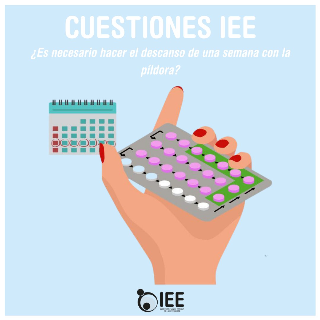 #CuestionesIEE. ¿Es necesario hacer el descanso de una semana con la píldora?  Si, es esencial para que el endometrio se desprenda y se renueve.